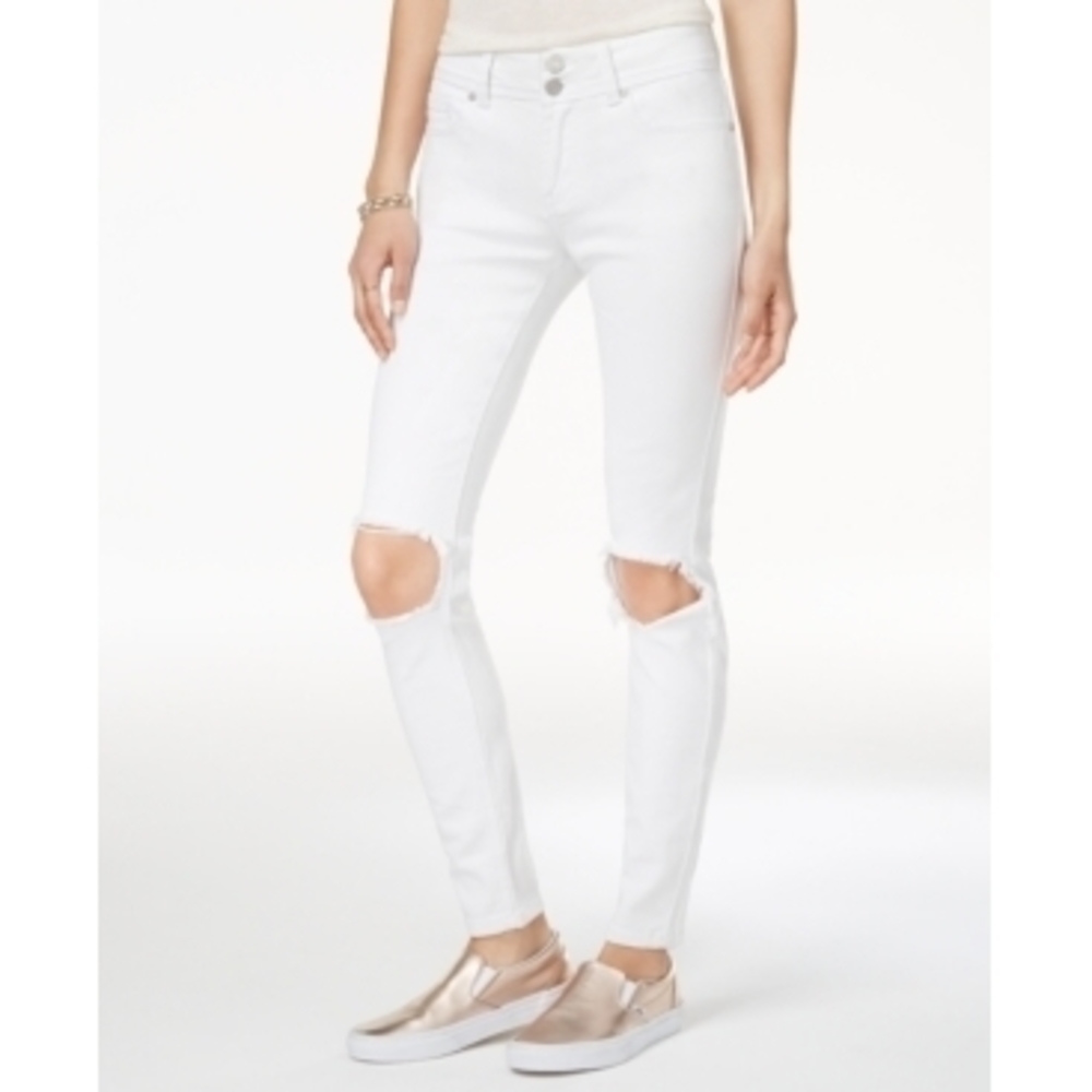 Indigo Rein Juniors White Ripped Jeans Size 0 - Trendy